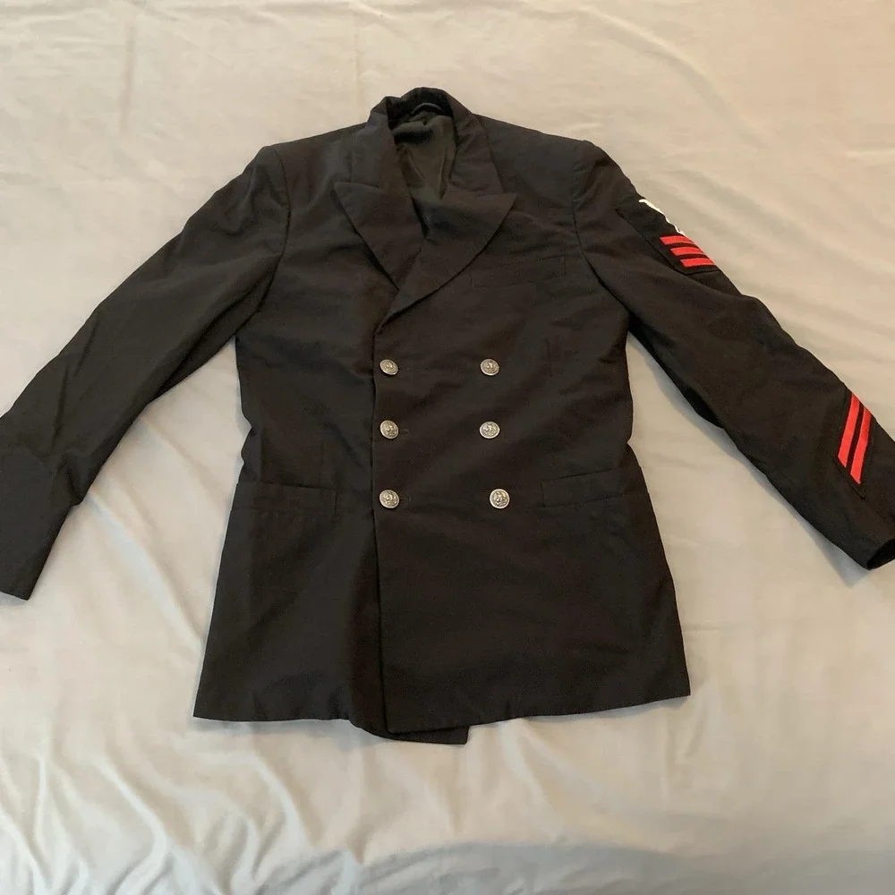 Vintage South Jersey Clothing Co Suit Jacket Mens Small Black Navy Dress Uniform